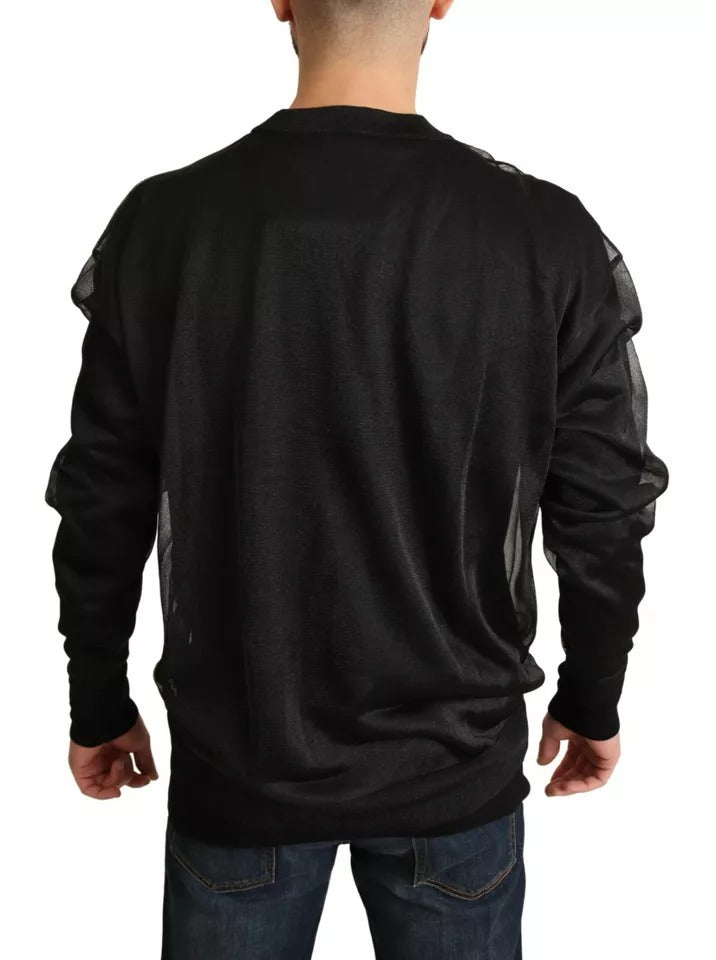 Dolce & Gabbana Zwarte Logo Crewneck Lange Mouw Trui
