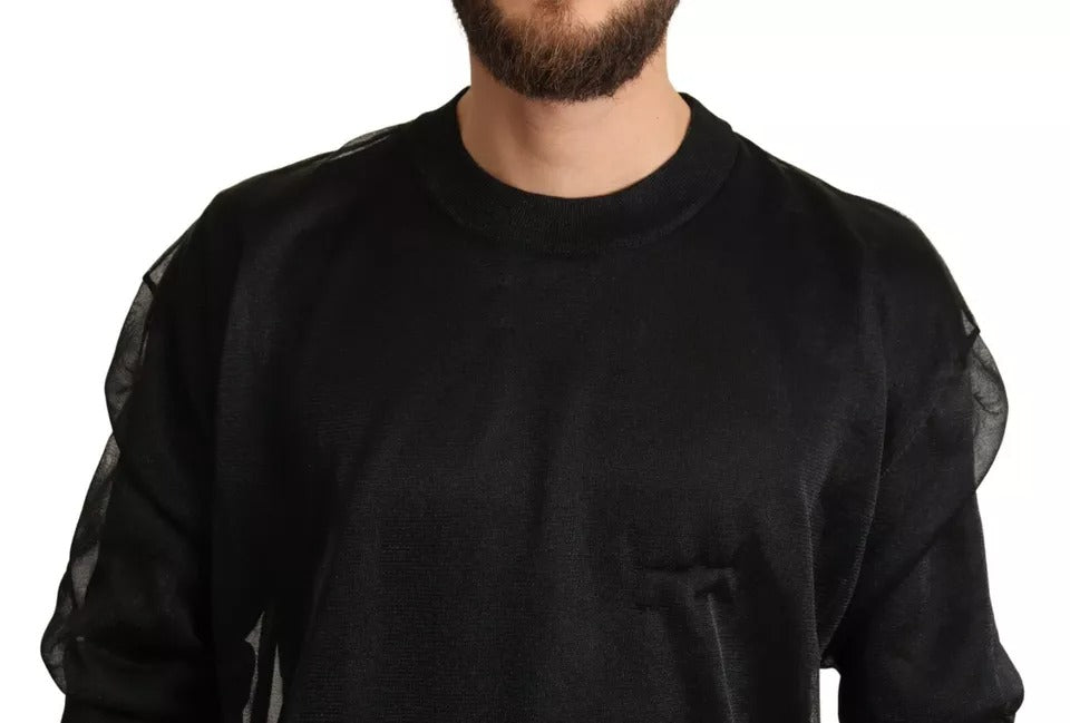Dolce & Gabbana Zwarte Logo Crewneck Lange Mouw Trui