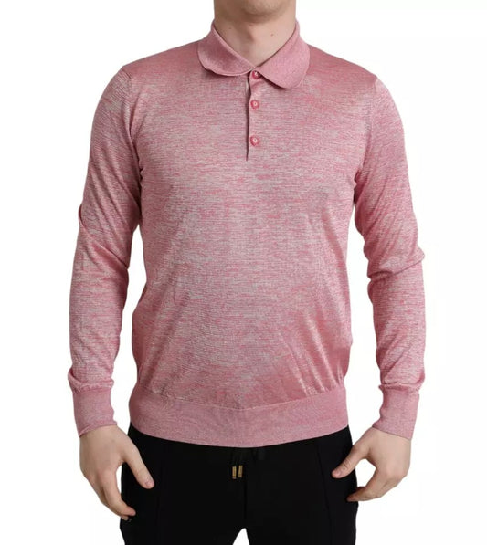 Pull col montant en polyester rose pour homme de Dolce & Gabbana