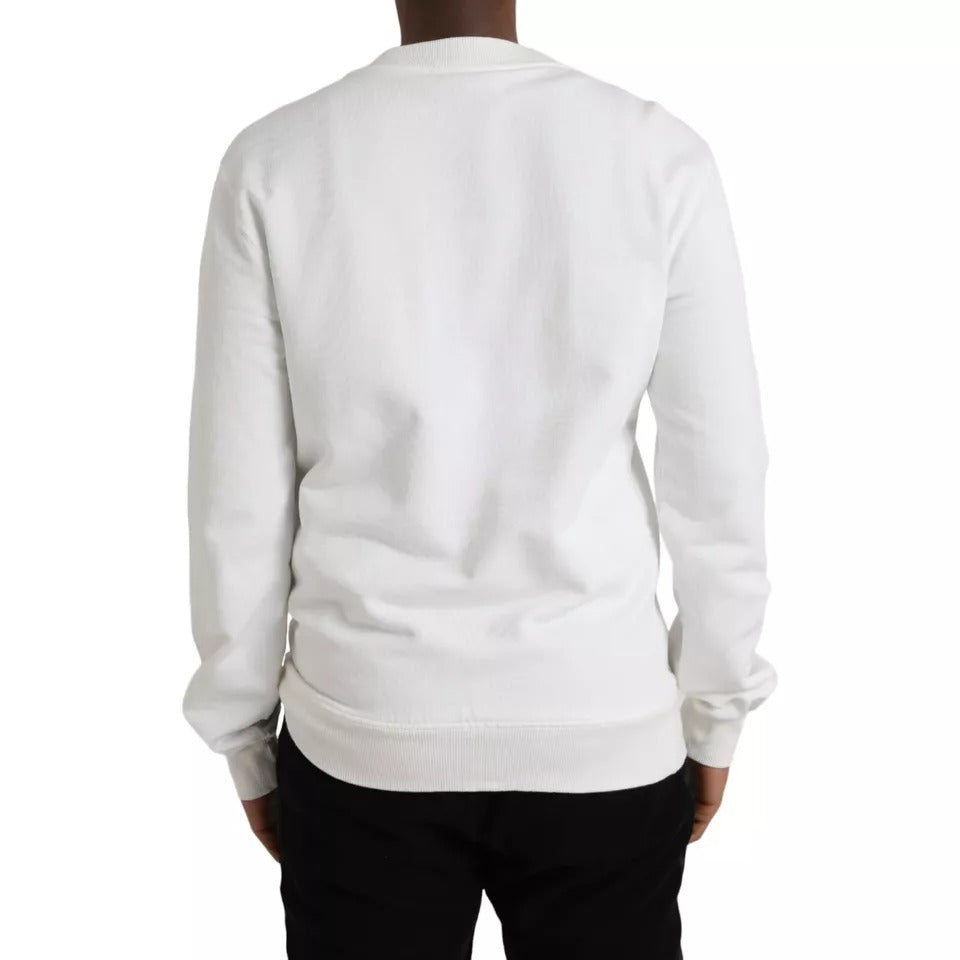 Dolce & Gabbana witte crewneck trui van katoen met logo