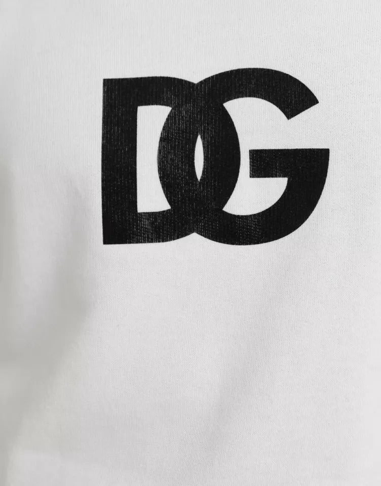 Dolce & Gabbana witte crewneck trui van katoen met logo