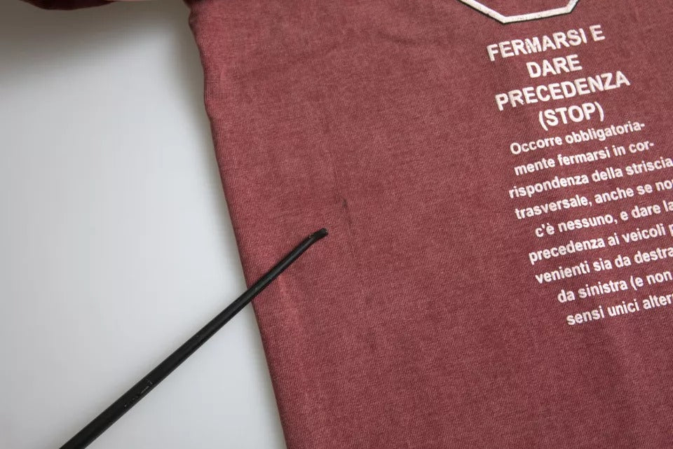 T-shirt à manches courtes, col rond, imprimé marron de Dolce & Gabbana
