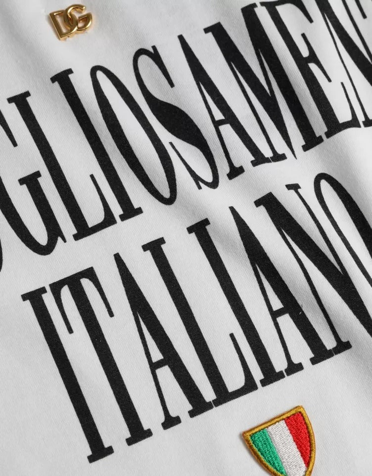 Dolce & Gabbana wit logo katoenen T-shirt met ronde hals en korte mouwen