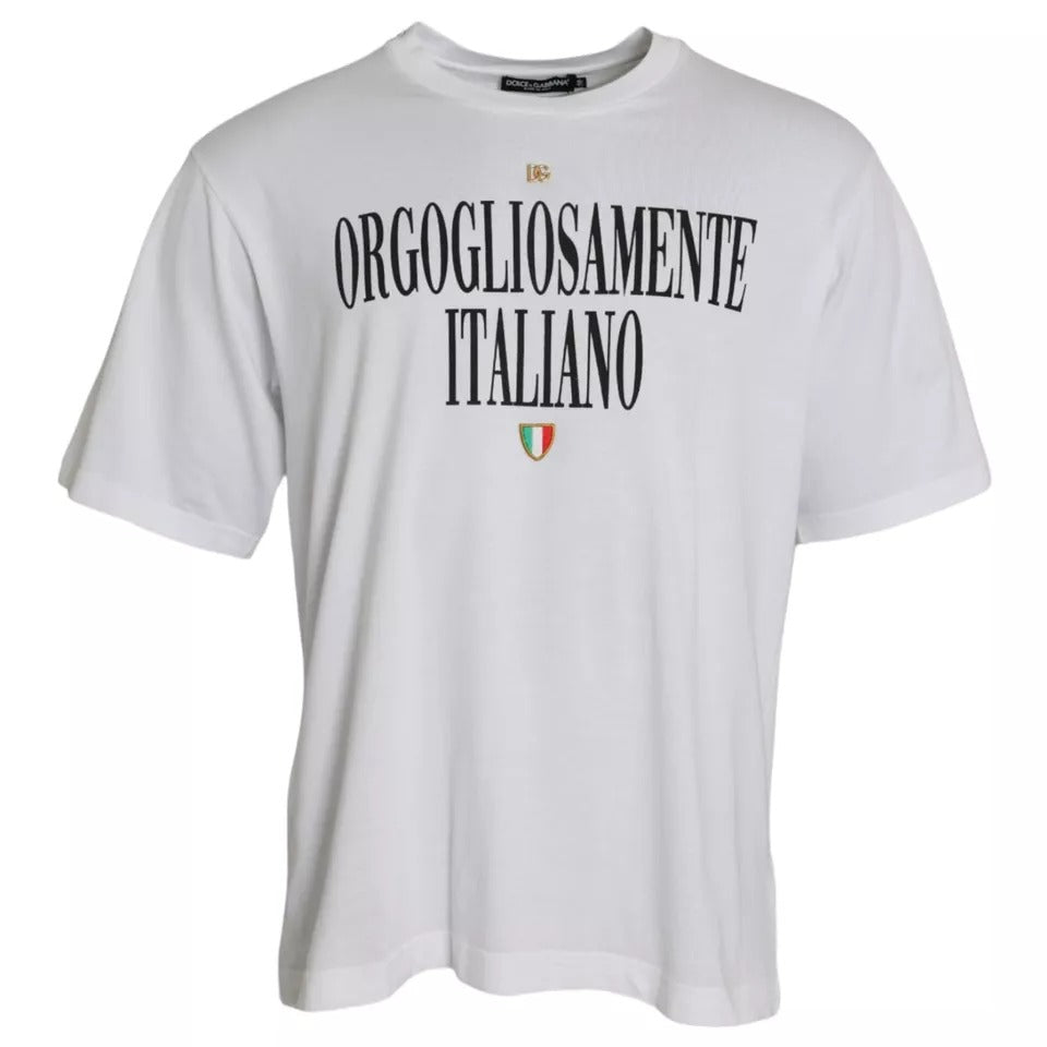 Dolce & Gabbana wit logo katoenen T-shirt met ronde hals en korte mouwen