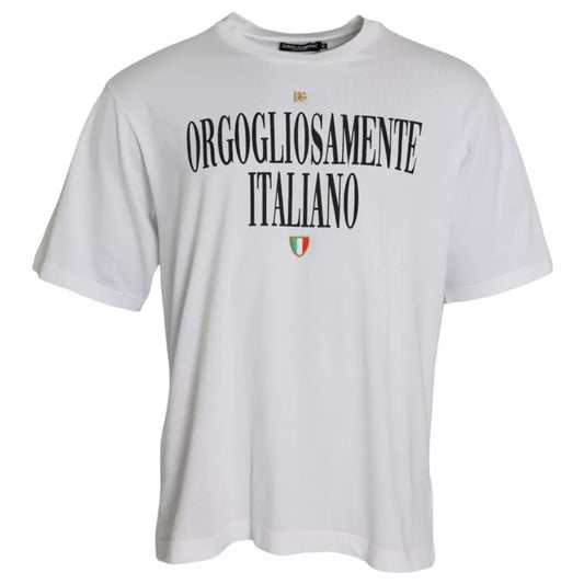Dolce & Gabbana wit logo katoenen T-shirt met ronde hals en korte mouwen