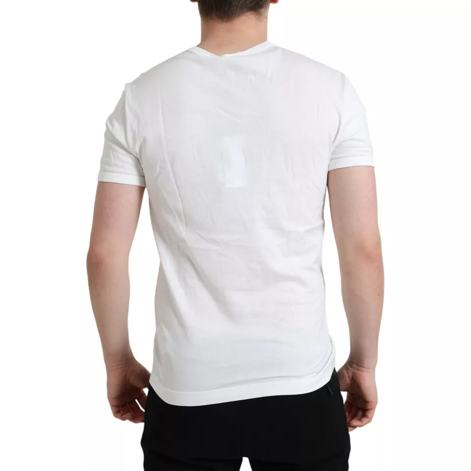 Dolce & Gabbana wit T-shirt met logo, ronde hals en korte mouwen