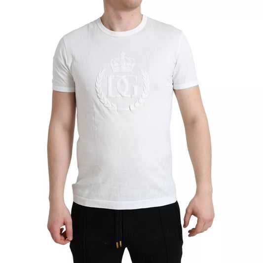 Dolce & Gabbana wit T-shirt met logo, ronde hals en korte mouwen