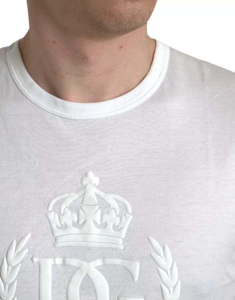 Dolce & Gabbana wit T-shirt met logo, ronde hals en korte mouwen