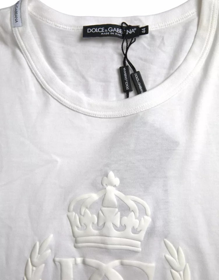 Dolce & Gabbana wit T-shirt met logo, ronde hals en korte mouwen