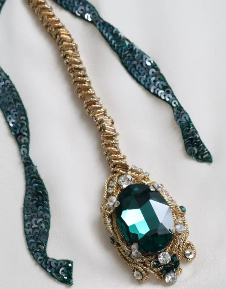 Dolce & Gabbana witte zijden blouse met kristallen en 3/4 mouwen