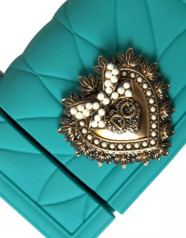 Dolce & Gabbana Turquoise Siliconen Devotion Hart Cover Handtas Airpods Case