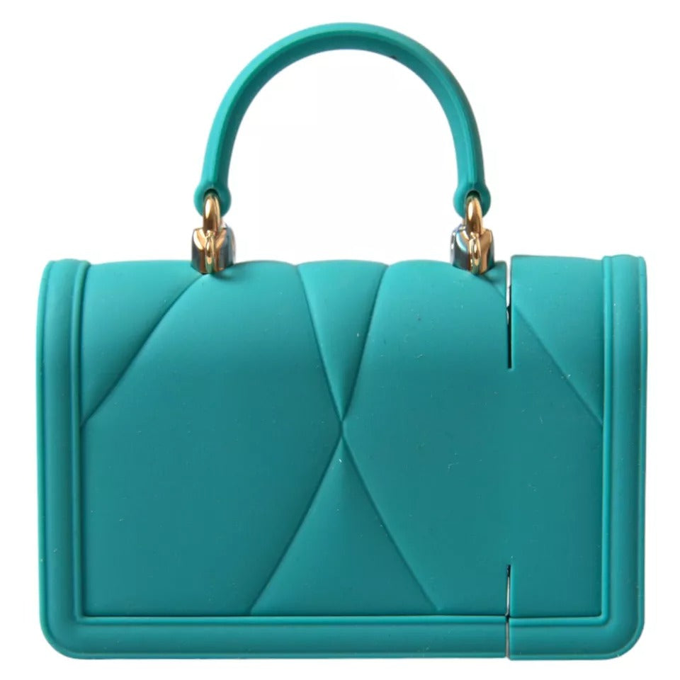 Dolce & Gabbana Turquoise Siliconen Devotion Hart Cover Handtas Airpods Case