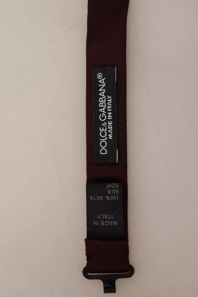 Dolce & Gabbana Bordeaux Zijden Verstelbare Hals Heren Strik