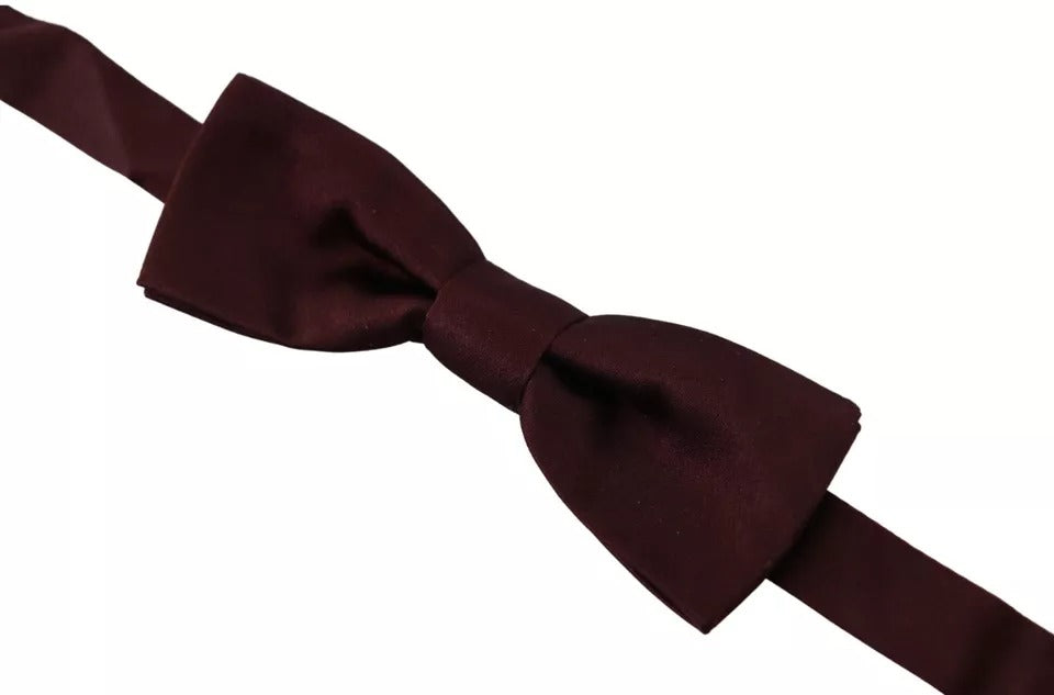 Dolce & Gabbana Bordeaux Zijden Verstelbare Hals Heren Strik