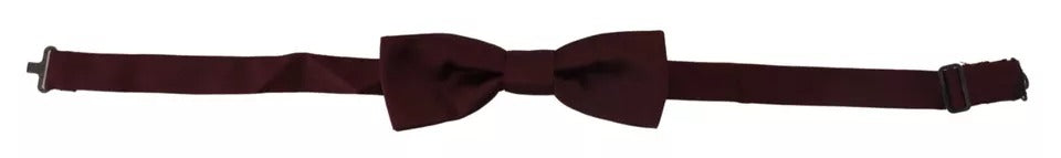 Dolce & Gabbana Bordeaux Zijden Verstelbare Hals Heren Strik