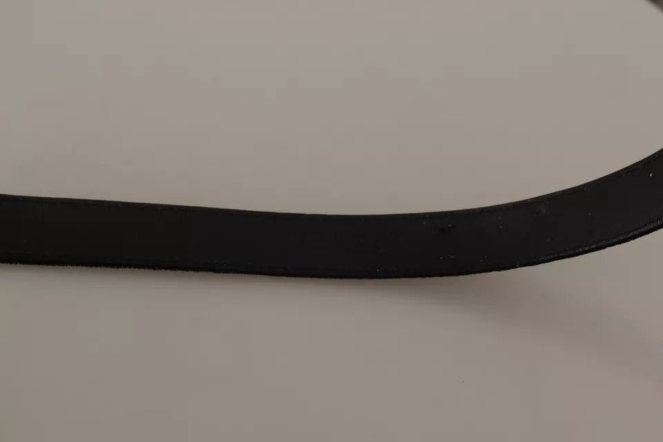 Ceinture Dolce & Gabbana en velours noir avec boucle en métal argenté
