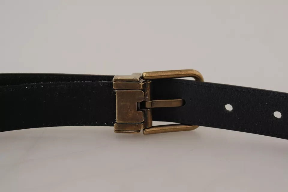 Dolce & Gabbana beige fluwelen leren riem met gouden metalen gesp