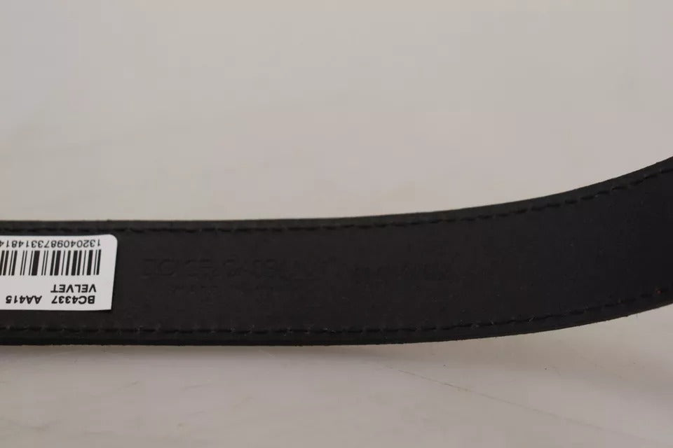 Ceinture Dolce & Gabbana en cuir velours beige avec boucle en métal doré