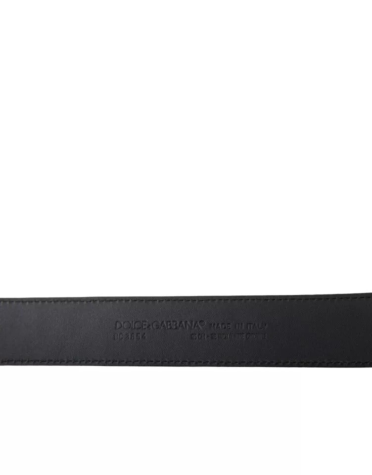 Ceinture Dolce & Gabbana en cuir exotique noir avec boucle en métal doré