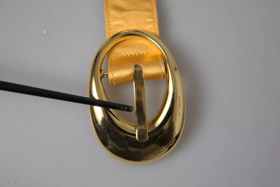 Dolce & Gabbana gouden satijnen leren ovale metalen gespriem