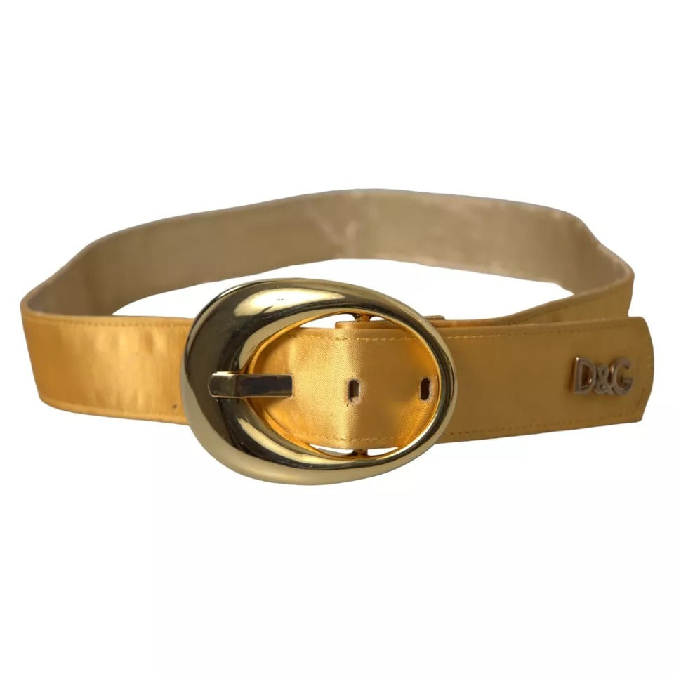 Dolce & Gabbana gouden satijnen leren ovale metalen gespriem