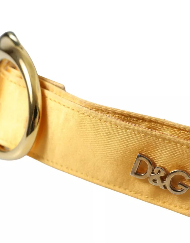 Dolce & Gabbana gouden satijnen leren ovale metalen gespriem