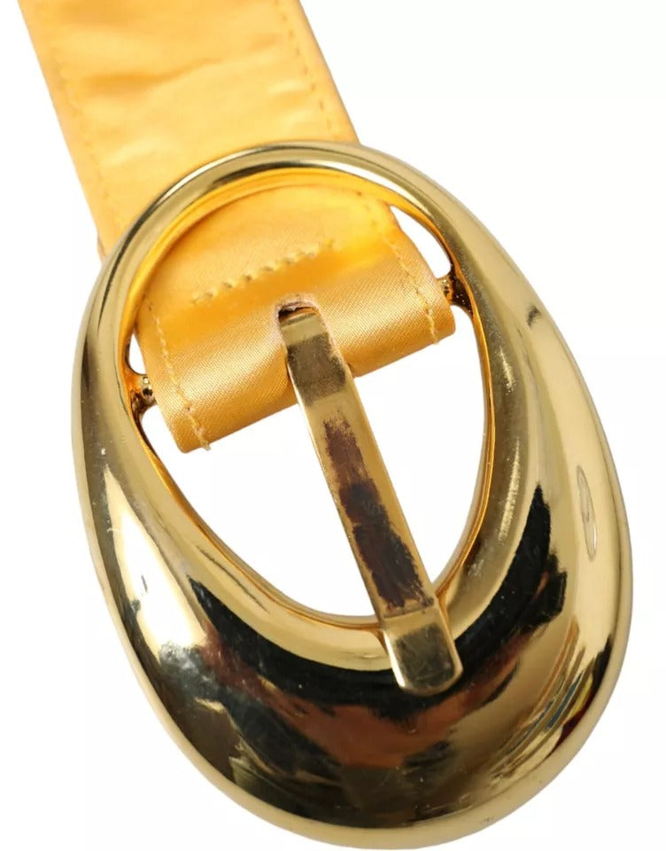 Dolce & Gabbana gouden satijnen leren ovale metalen gespriem