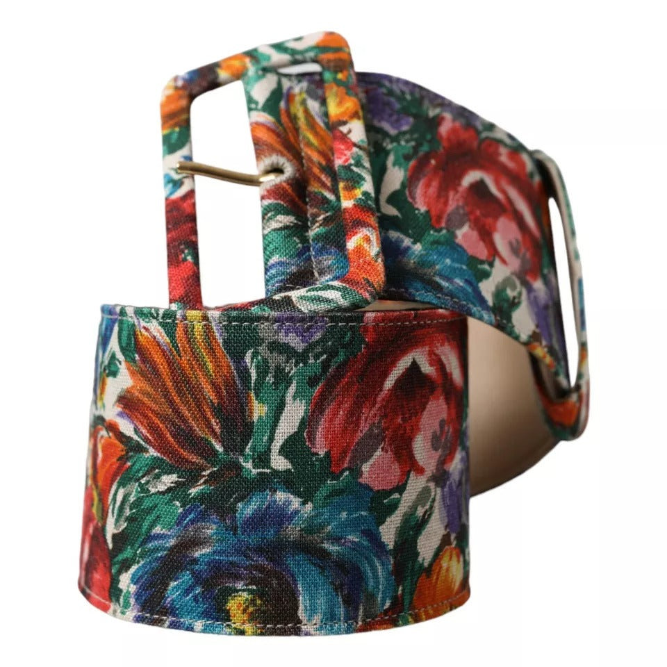 Dolce & Gabbana veelkleurige Carretto-stof brede tailleriem