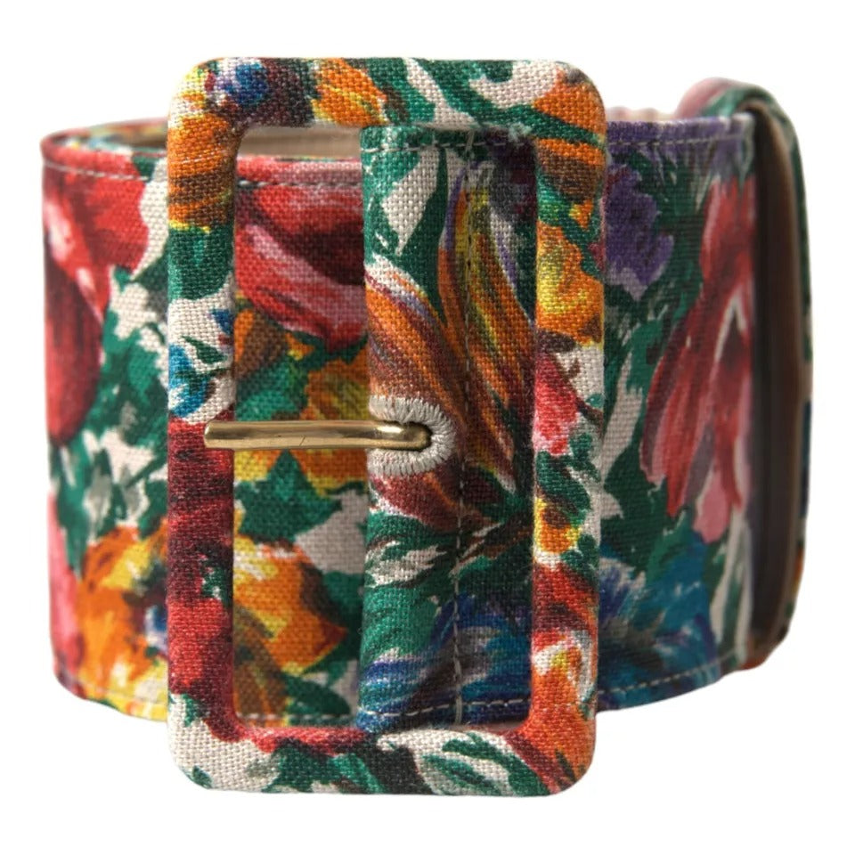 Dolce & Gabbana veelkleurige Carretto-stof brede tailleriem