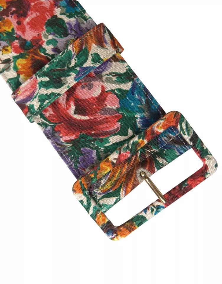 Dolce & Gabbana veelkleurige Carretto-stof brede tailleriem