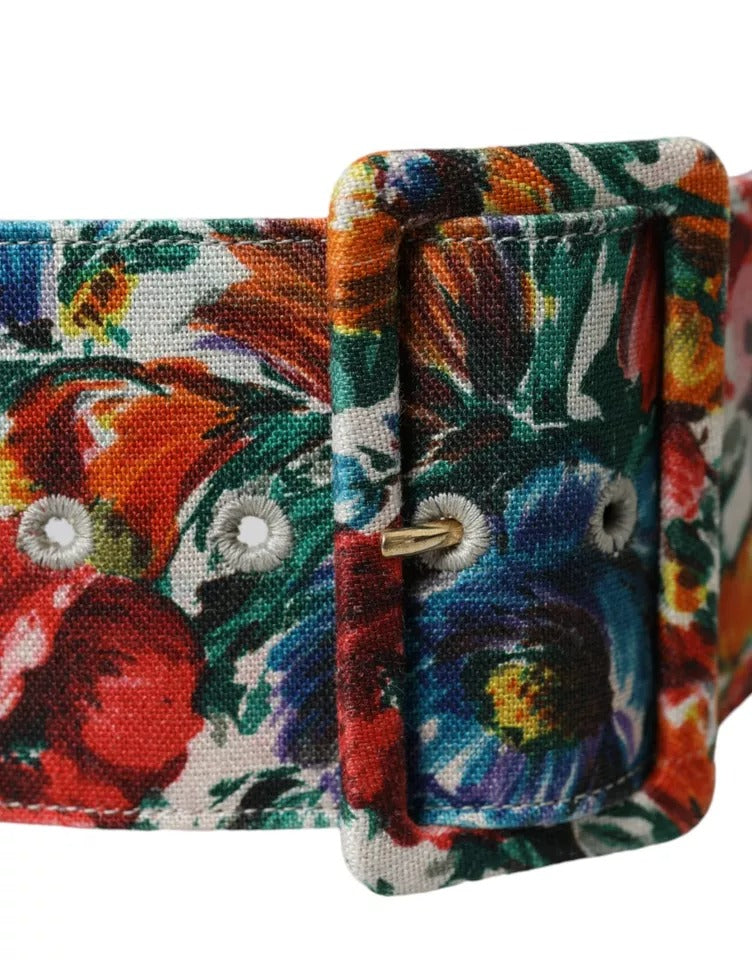Dolce & Gabbana veelkleurige Carretto-stof brede tailleriem