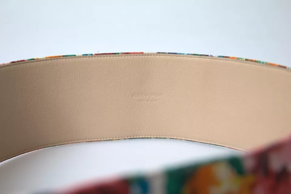 Dolce & Gabbana veelkleurige Carretto-stof brede tailleriem