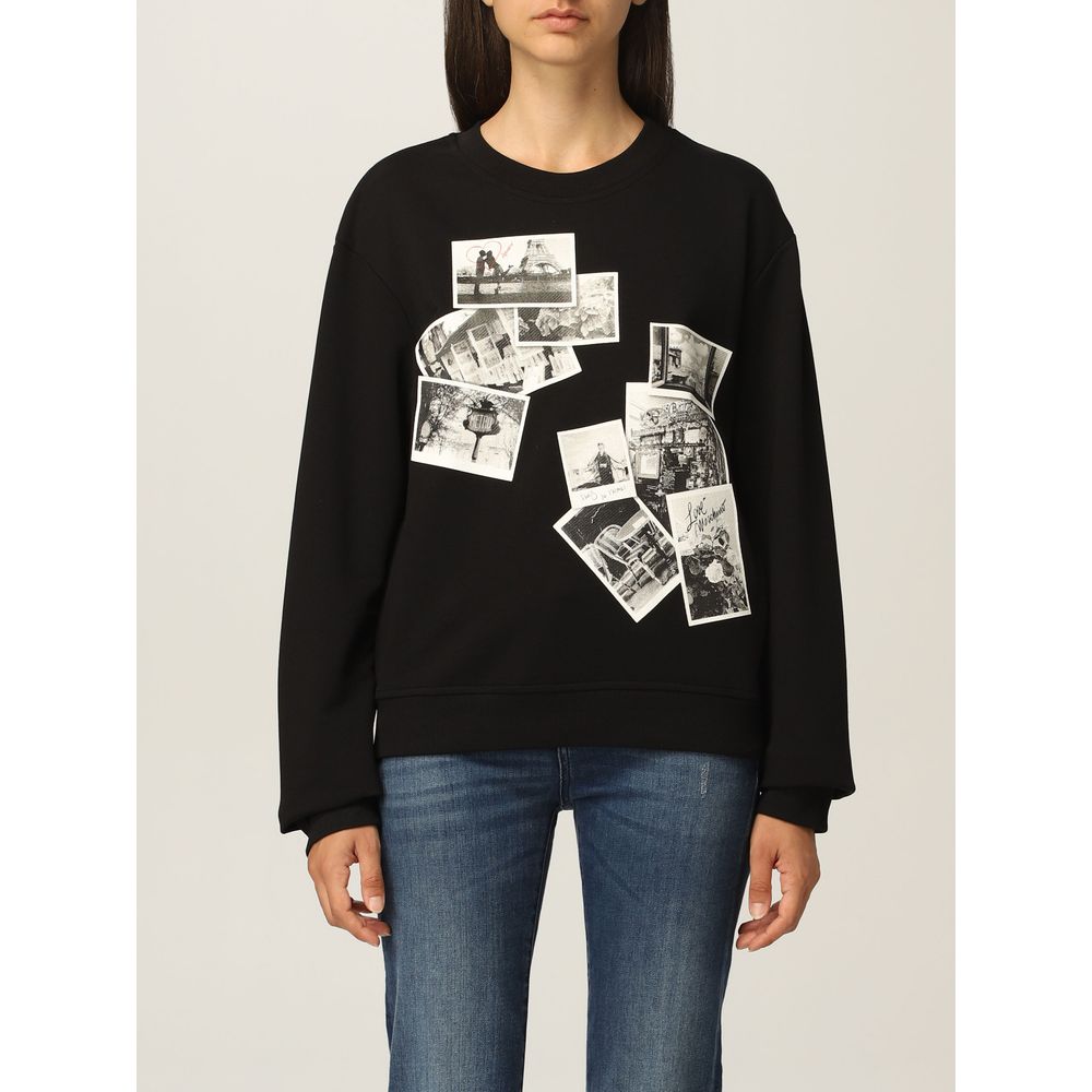 Sweat-shirt noir chic Love Moschino avec emblème de la marque.