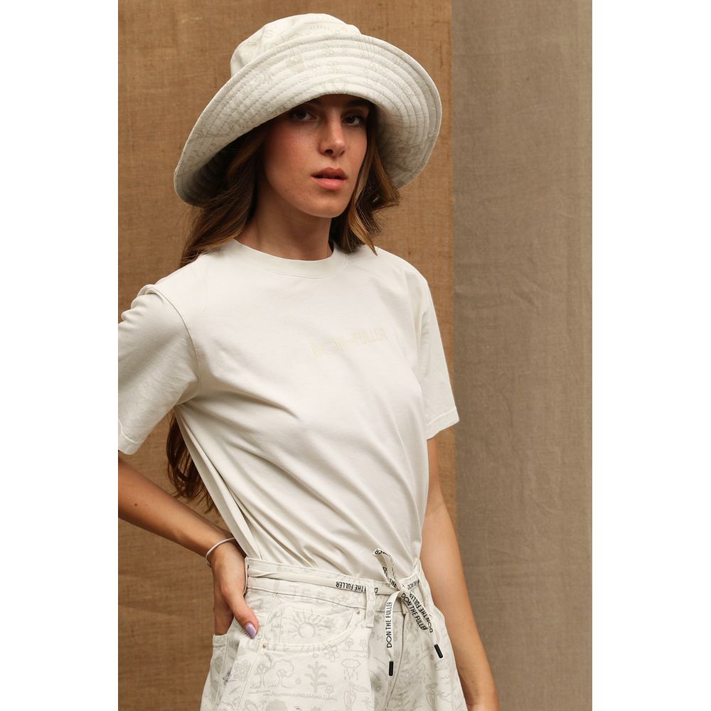 T-shirt blanc en coton pour femme Don The Fuller