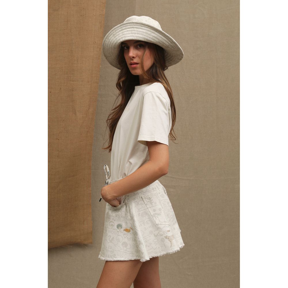 T-shirt blanc en coton pour femme Don The Fuller