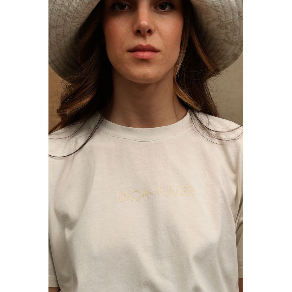 T-shirt blanc en coton pour femme Don The Fuller