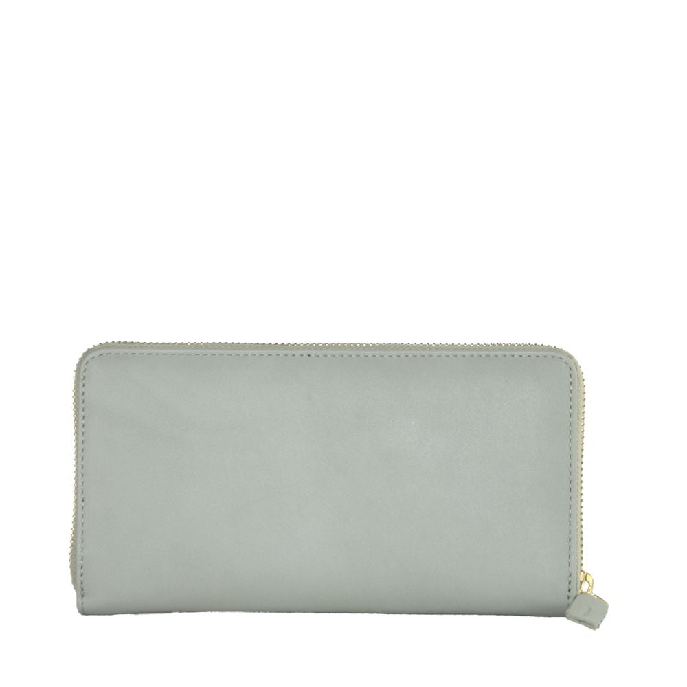 Portefeuille Cavalli Class en cuir de veau gris pour femme