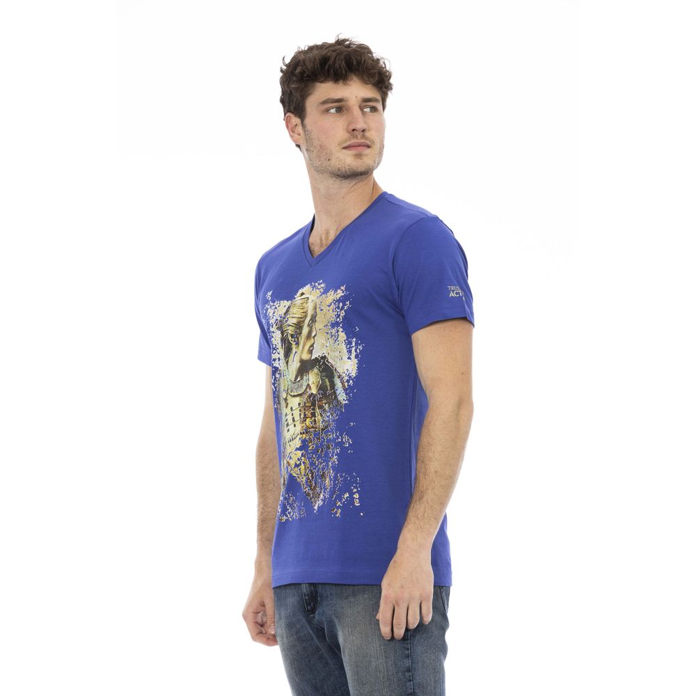 T-shirt homme en coton bleu Trussardi Action