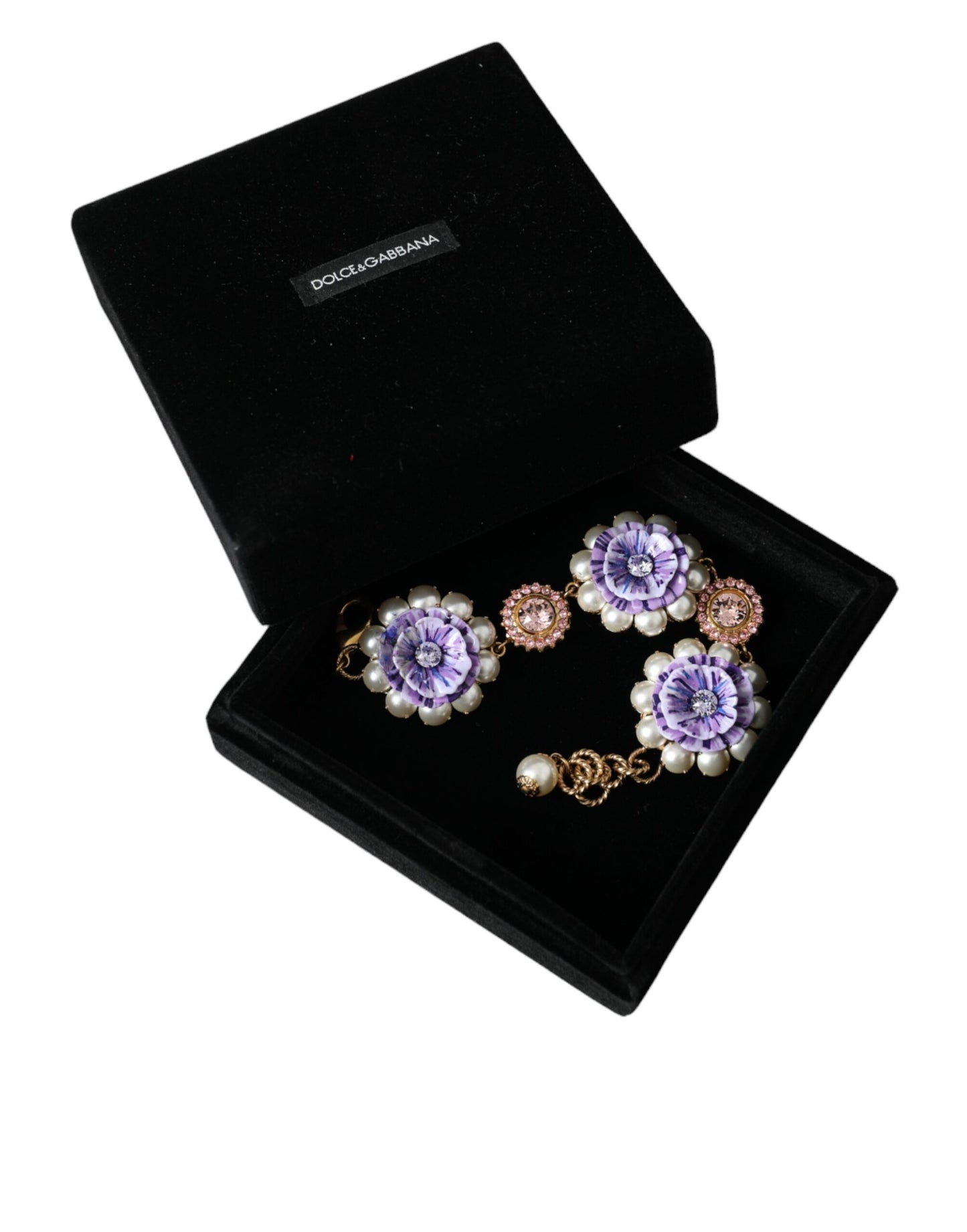 Dolce & Gabbana Gouden FIORI BLOOMING Florale Barokke Kristallen Armband