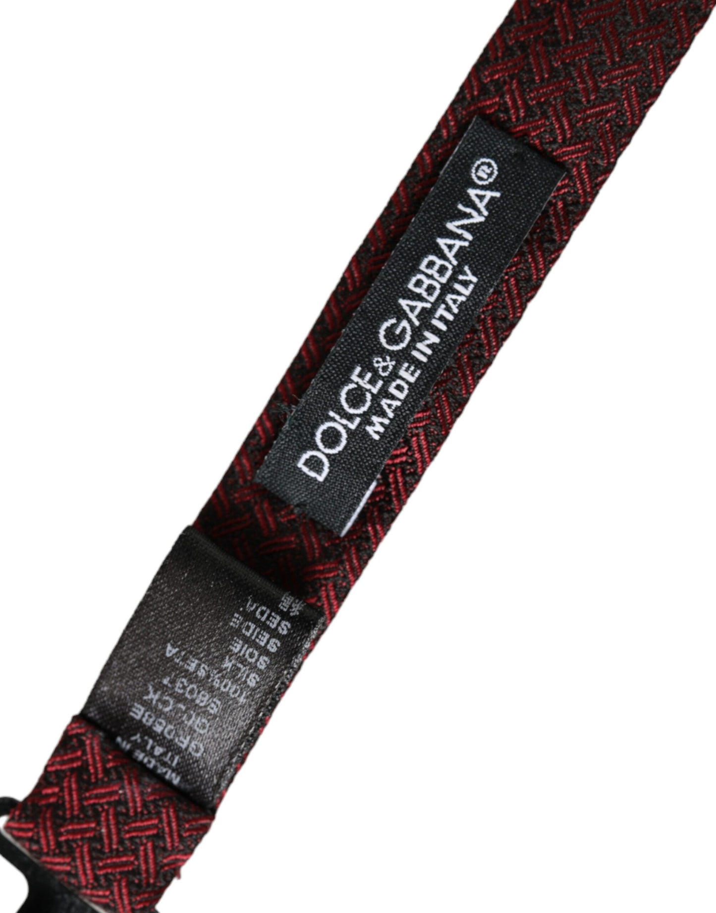 Nœud papillon ajustable en soie rouge fantaisie Dolce & Gabbana pour homme