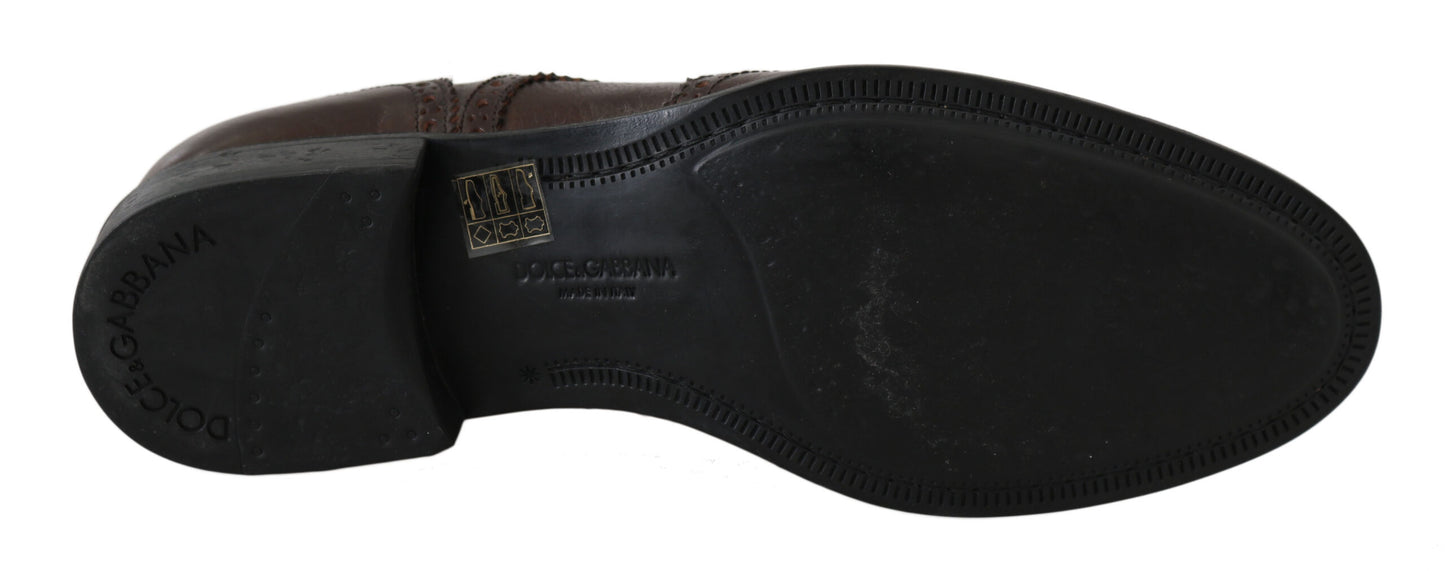 Chaussures de ville derby brogue en cuir marron de Dolce & Gabbana