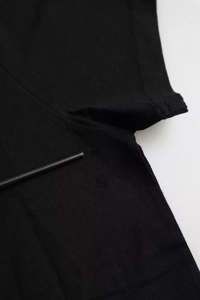 T-shirt à manches courtes, col rond, en coton noir avec logo Balenciaga.