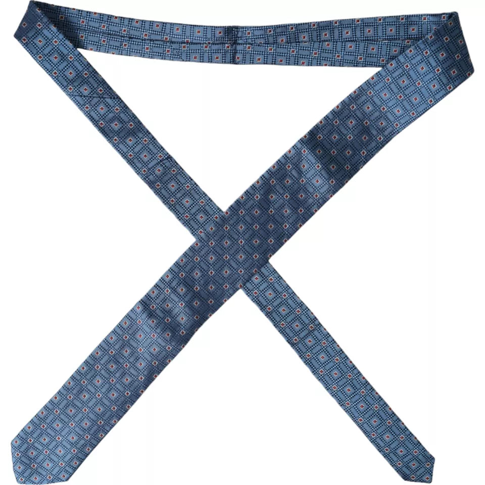 Cravate ajustable pour homme Dolce & Gabbana en 100 % soie à motifs bleus