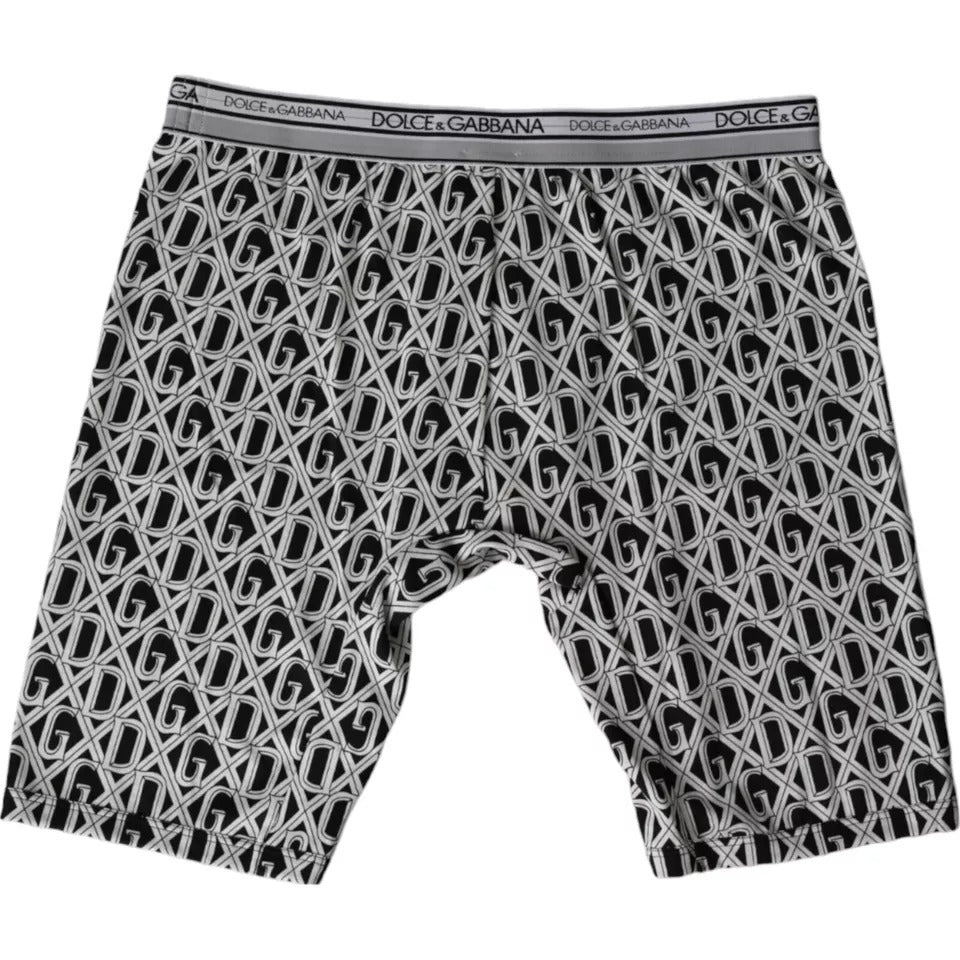 Dolce & Gabbana Zwarte en Witte DG Logo Katoenen Stretch Fietskleding voor Heren