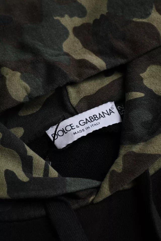 Dolce & Gabbana Zwarte Camouflage Kapvest/Hoodie