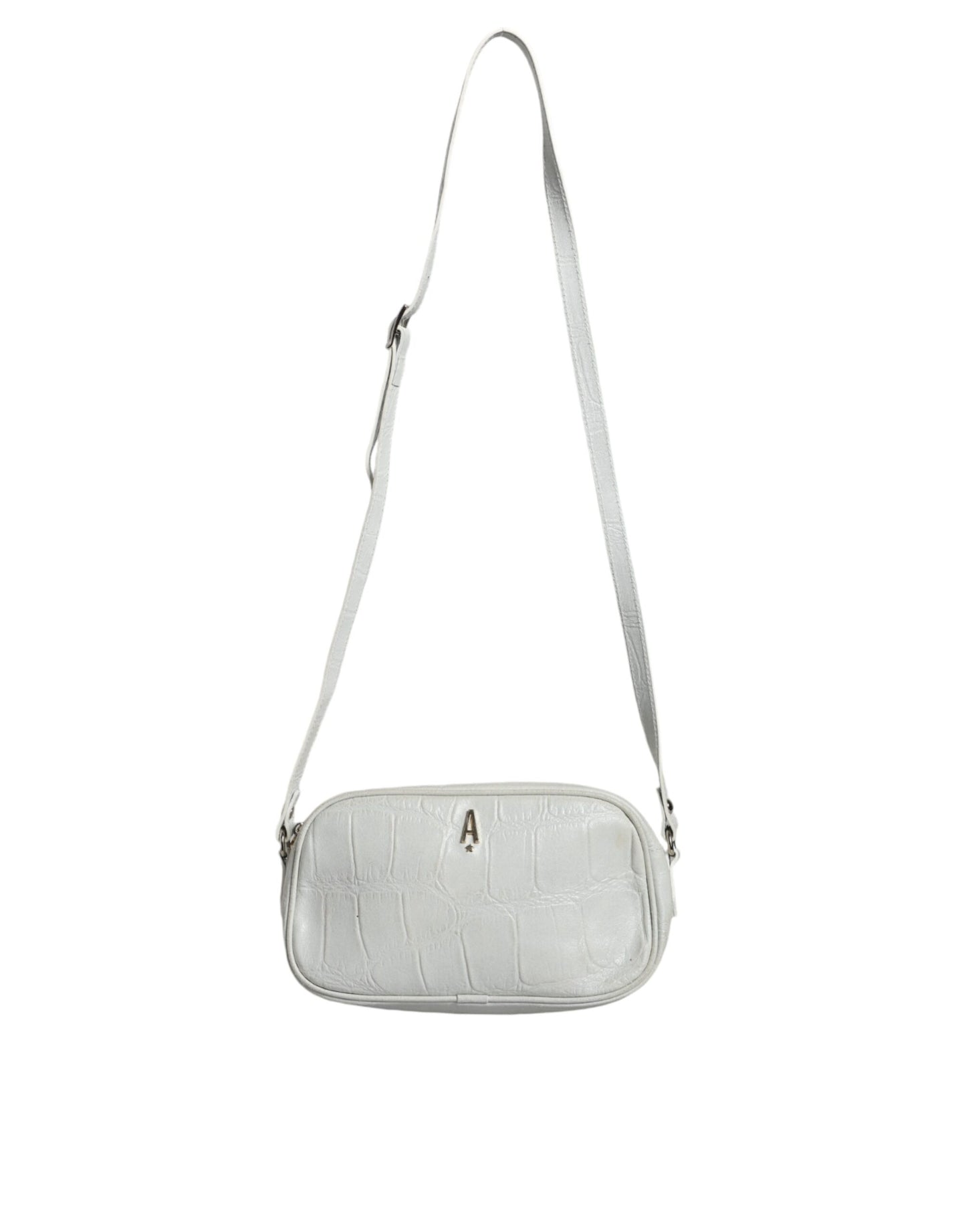 Aniye By Witte Croc Print Leren Crossbody Sling Bag