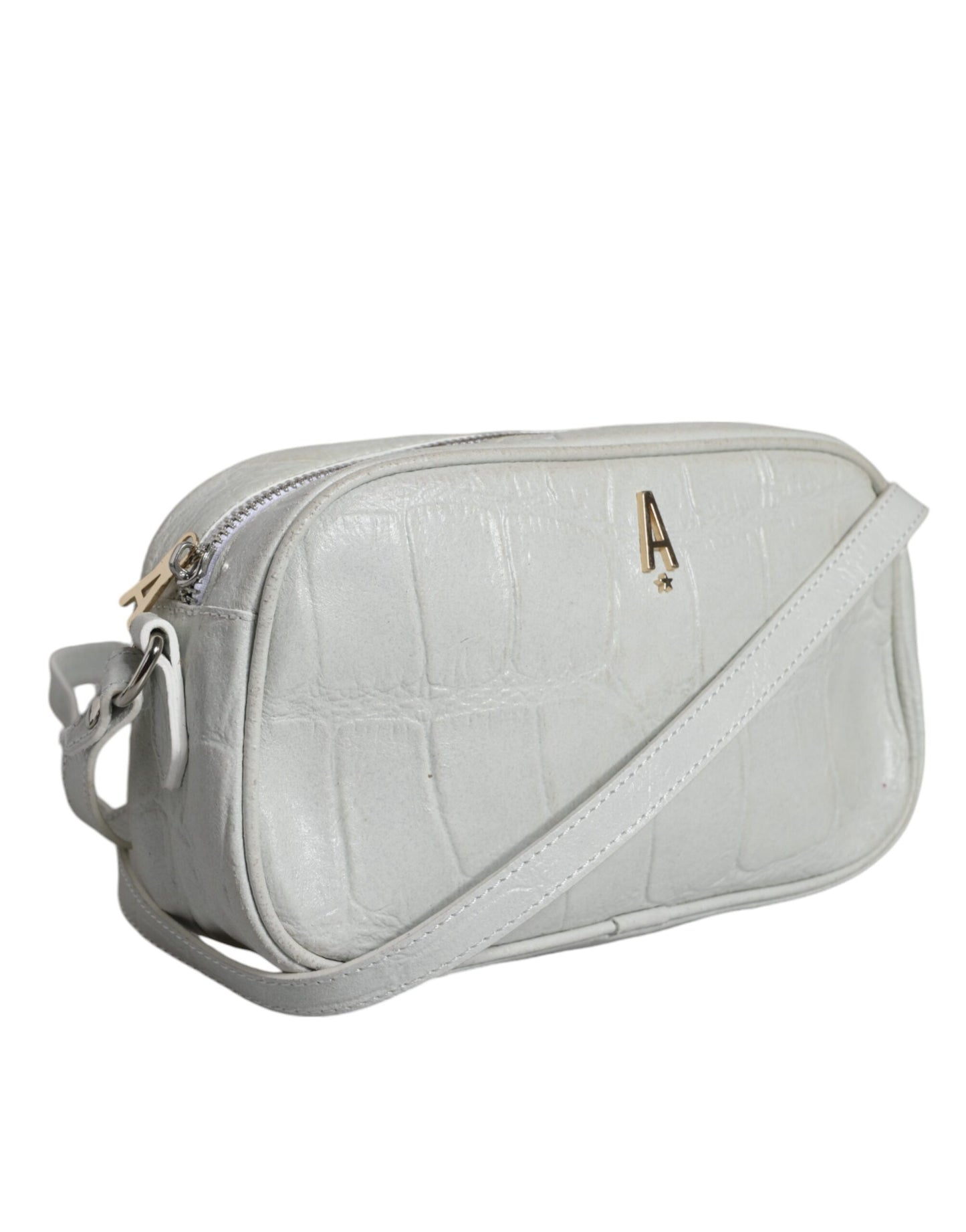 Aniye By Witte Croc Print Leren Crossbody Sling Bag