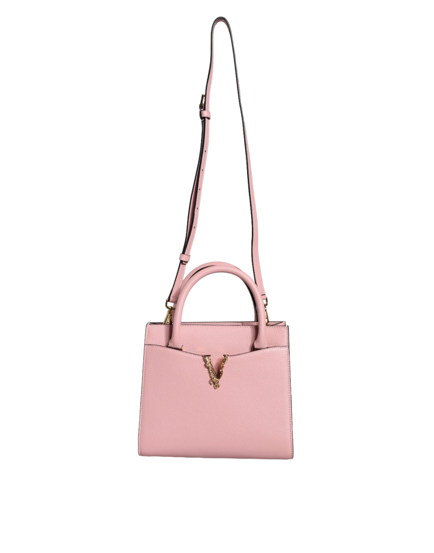 Versace roze kleine schoudertas van korrelig kalfsleer