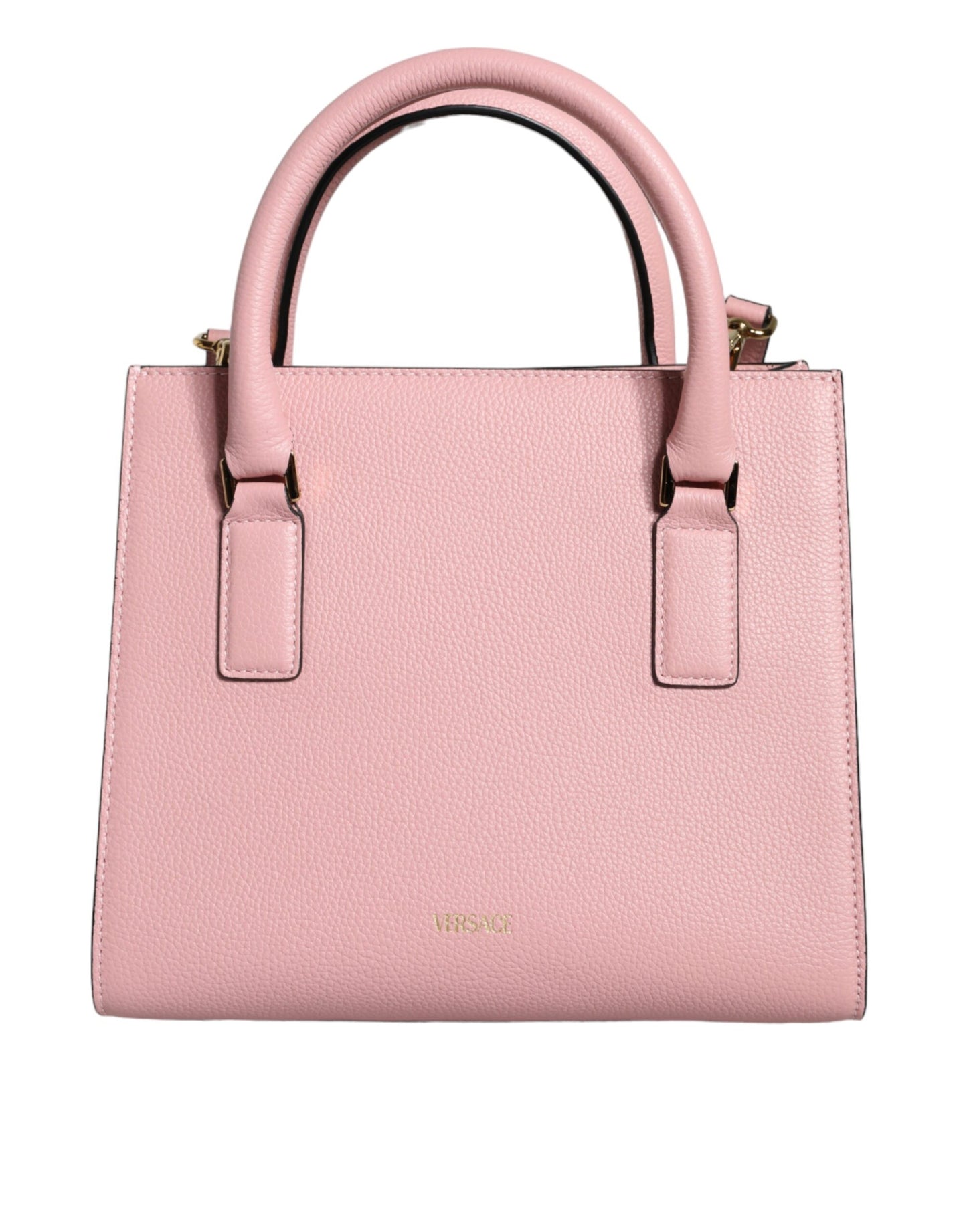 Versace roze kleine schoudertas van korrelig kalfsleer