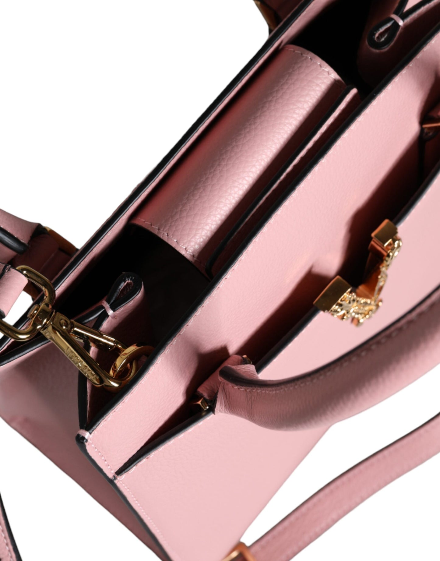 Versace roze kleine schoudertas van korrelig kalfsleer